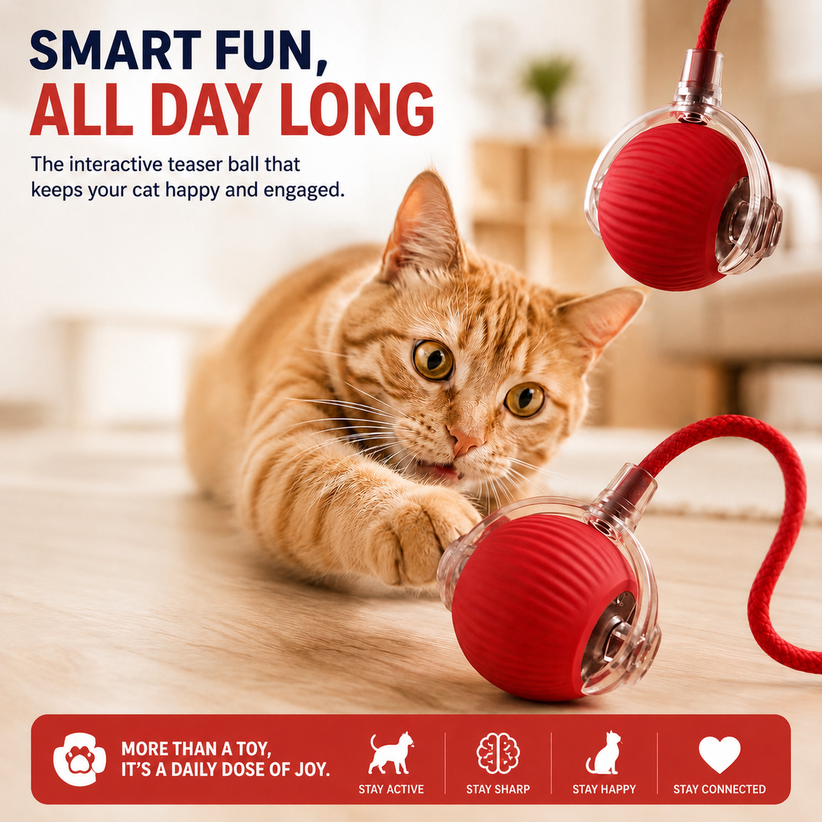 Interactive Automatic Rolling Cat Ball Toy