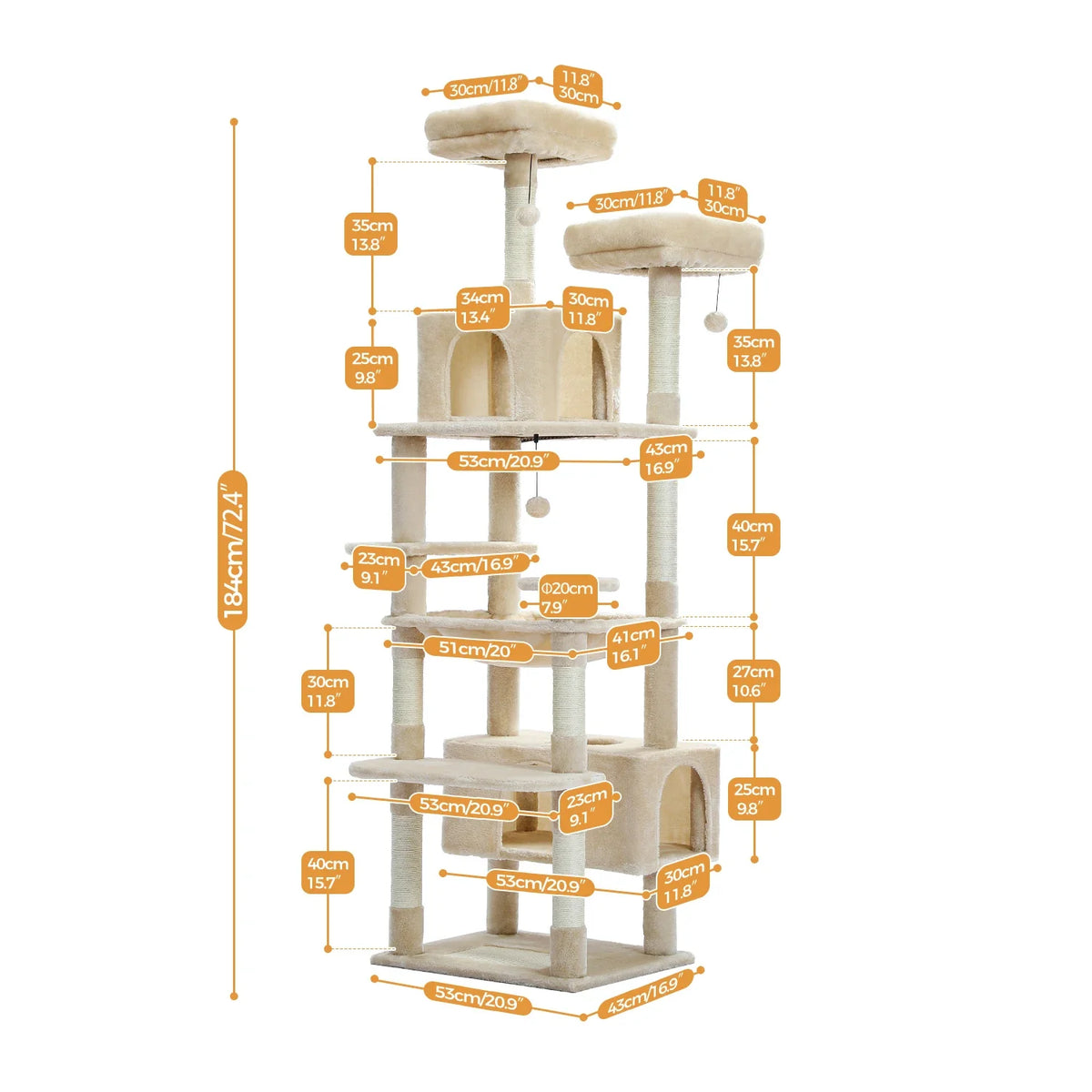 Multi-Level Cat Tree Tower for Indoor Cats