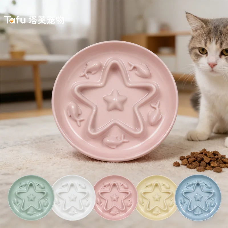 Star-Shaped Slow Feeder Cat Bowl