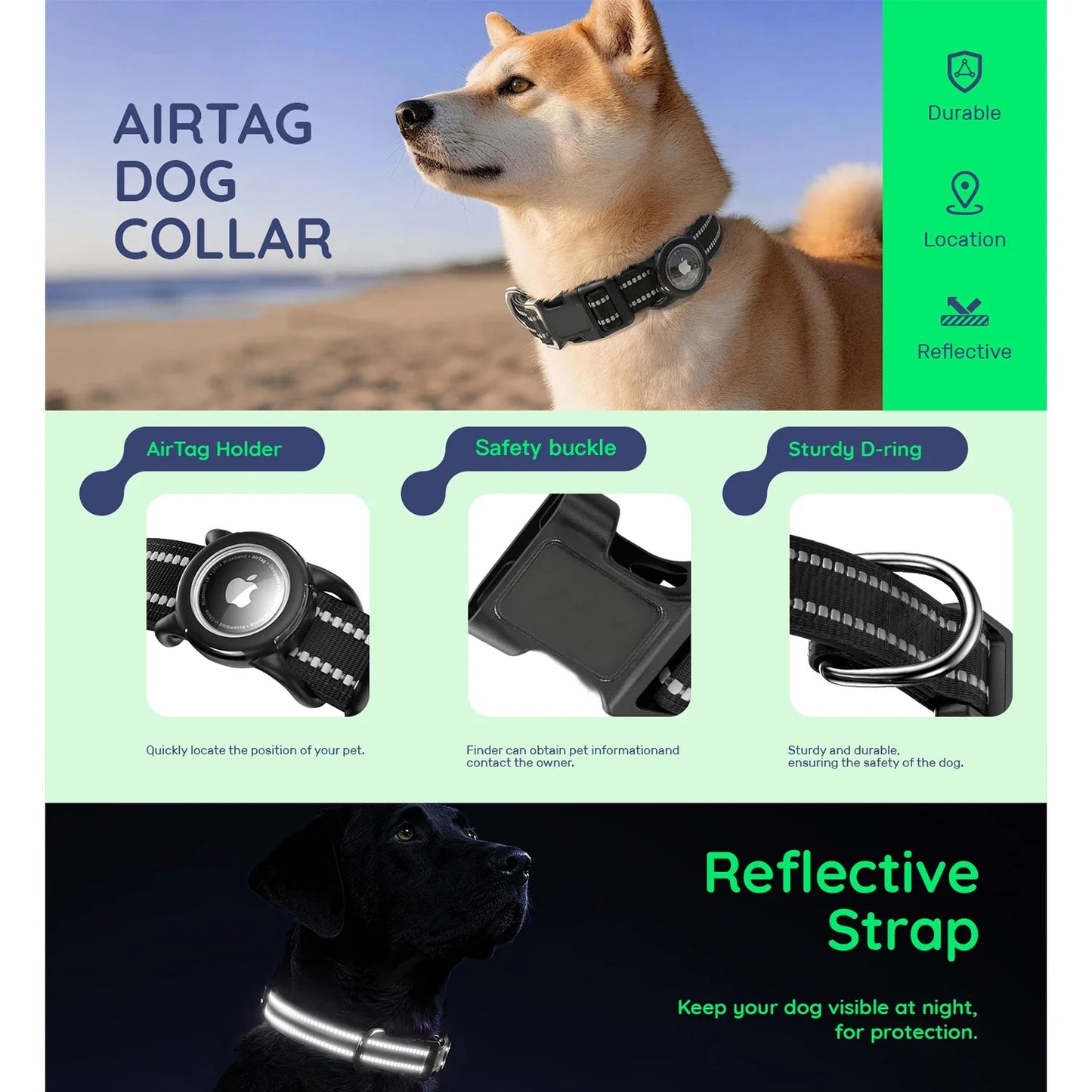Reflective Waterproof Dog Collar