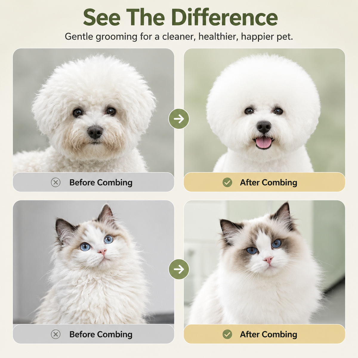 Professional Pet Grooming Brush for Dogs & Cats