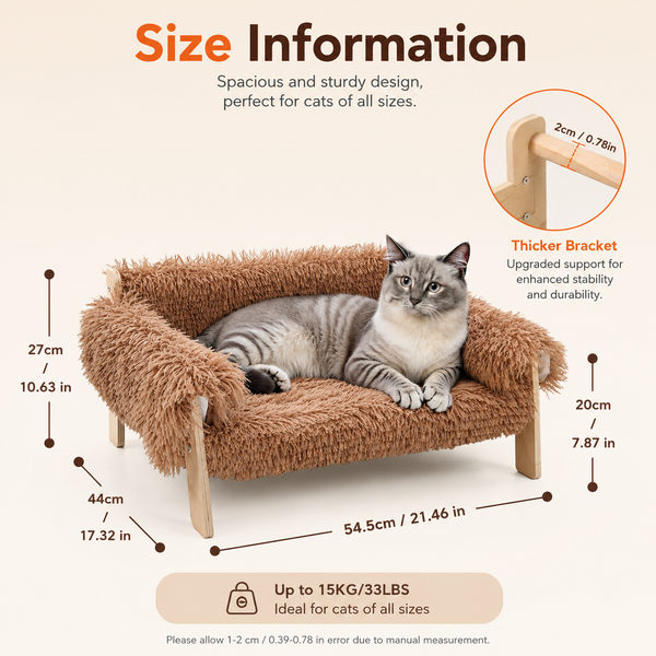 Cozy Cat Sofa Bed with Wooden Legs