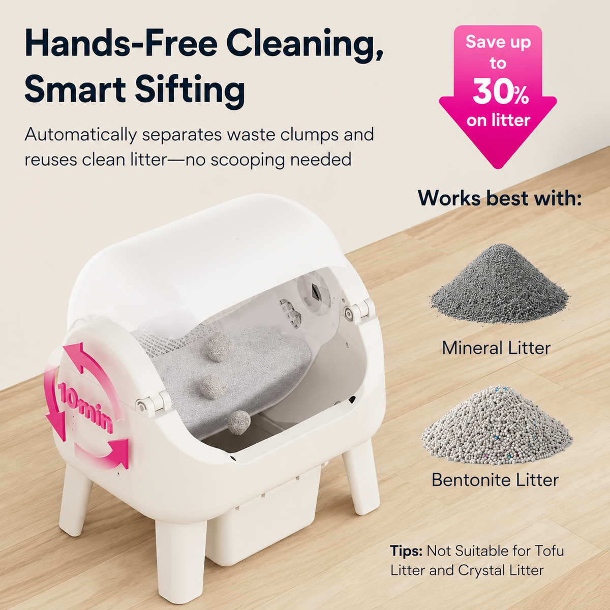 Self-Cleaning Automatic Cat Litter Box