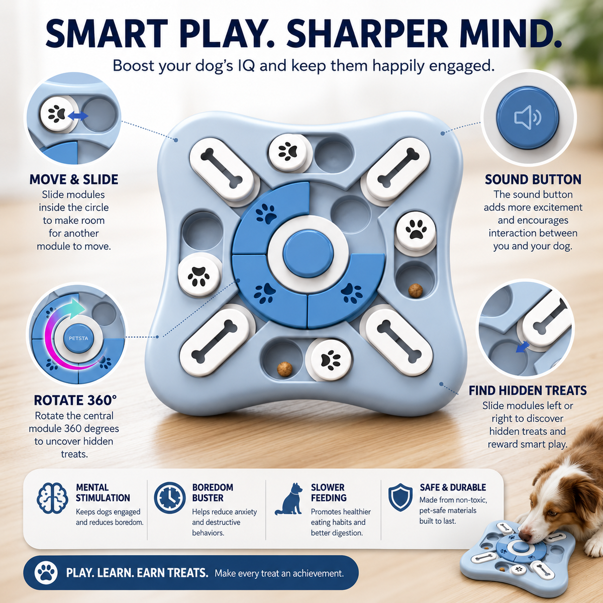 Interactive Puzzle Slow Feeder Dog Bowl