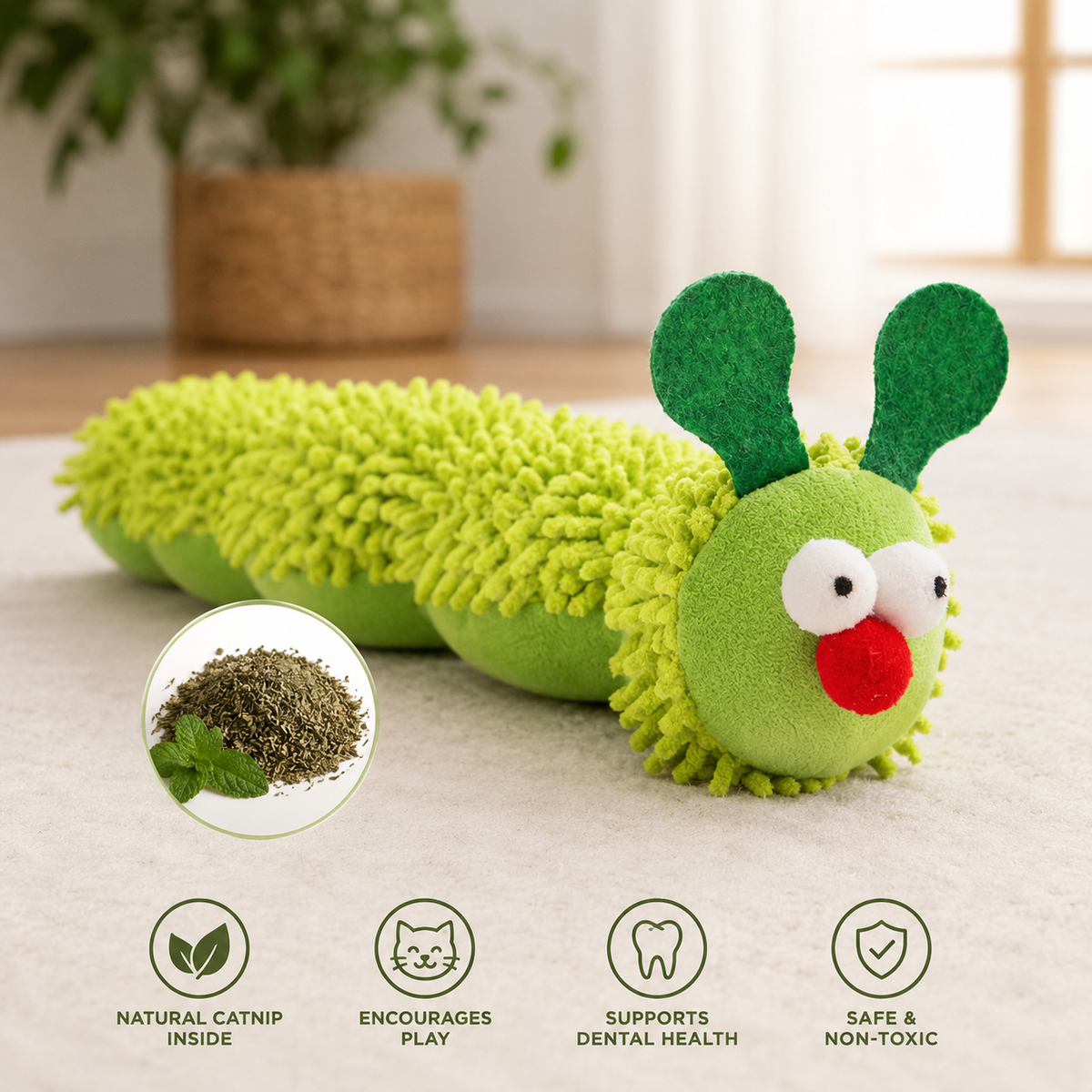Silvervine & Catnip Caterpillar Cat Toy