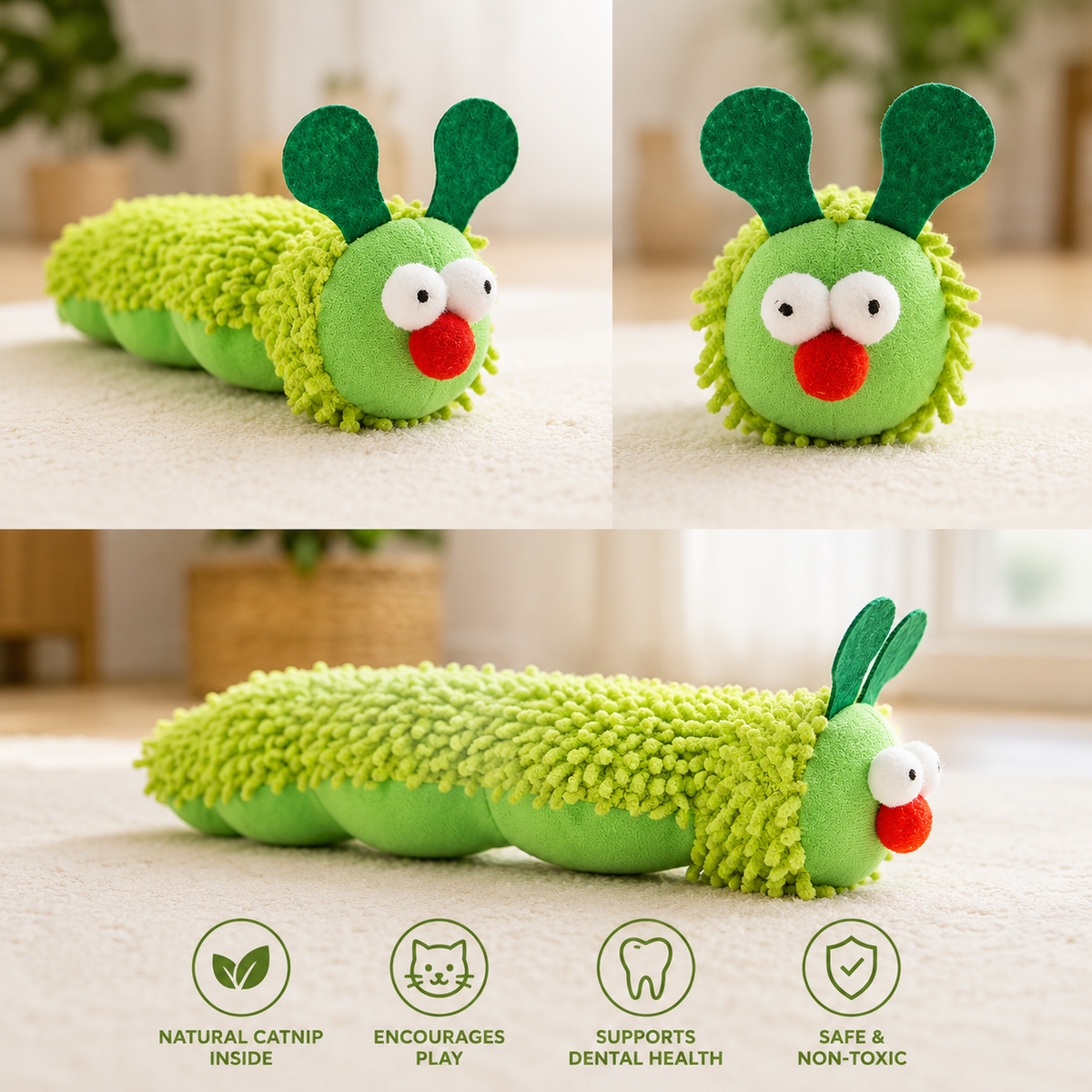 Silvervine & Catnip Caterpillar Cat Toy