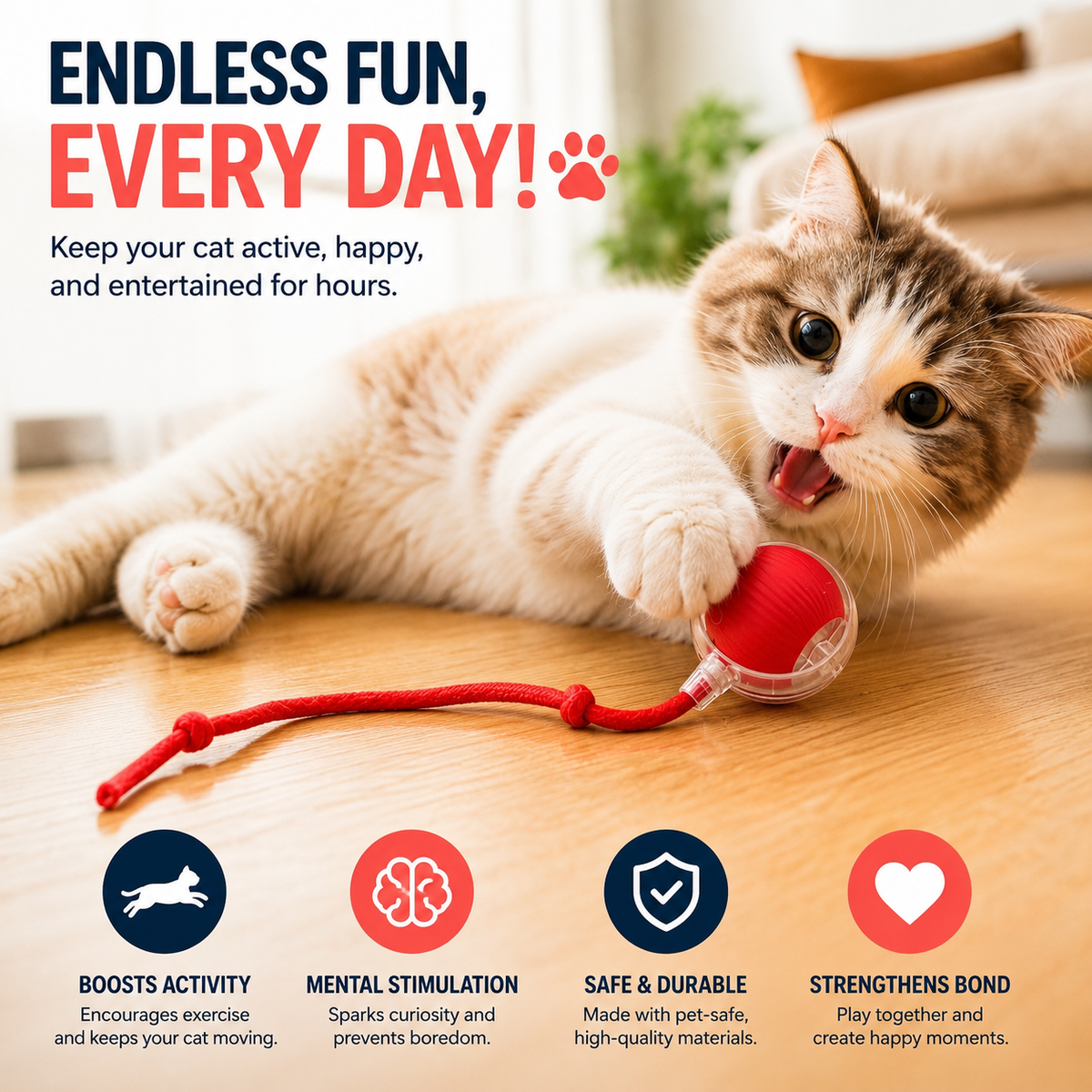 Interactive Automatic Rolling Cat Ball Toy