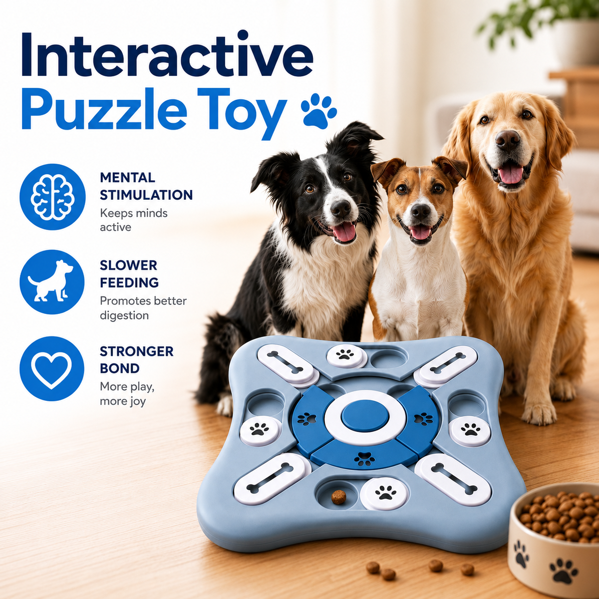 Interactive Puzzle Slow Feeder Dog Bowl