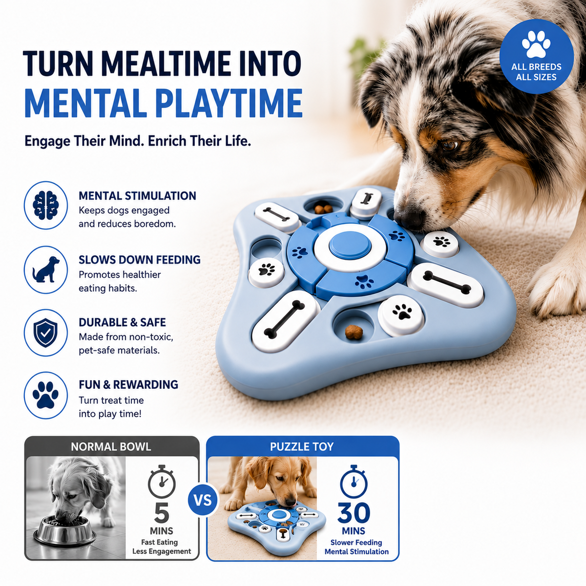 Interactive Puzzle Slow Feeder Dog Bowl