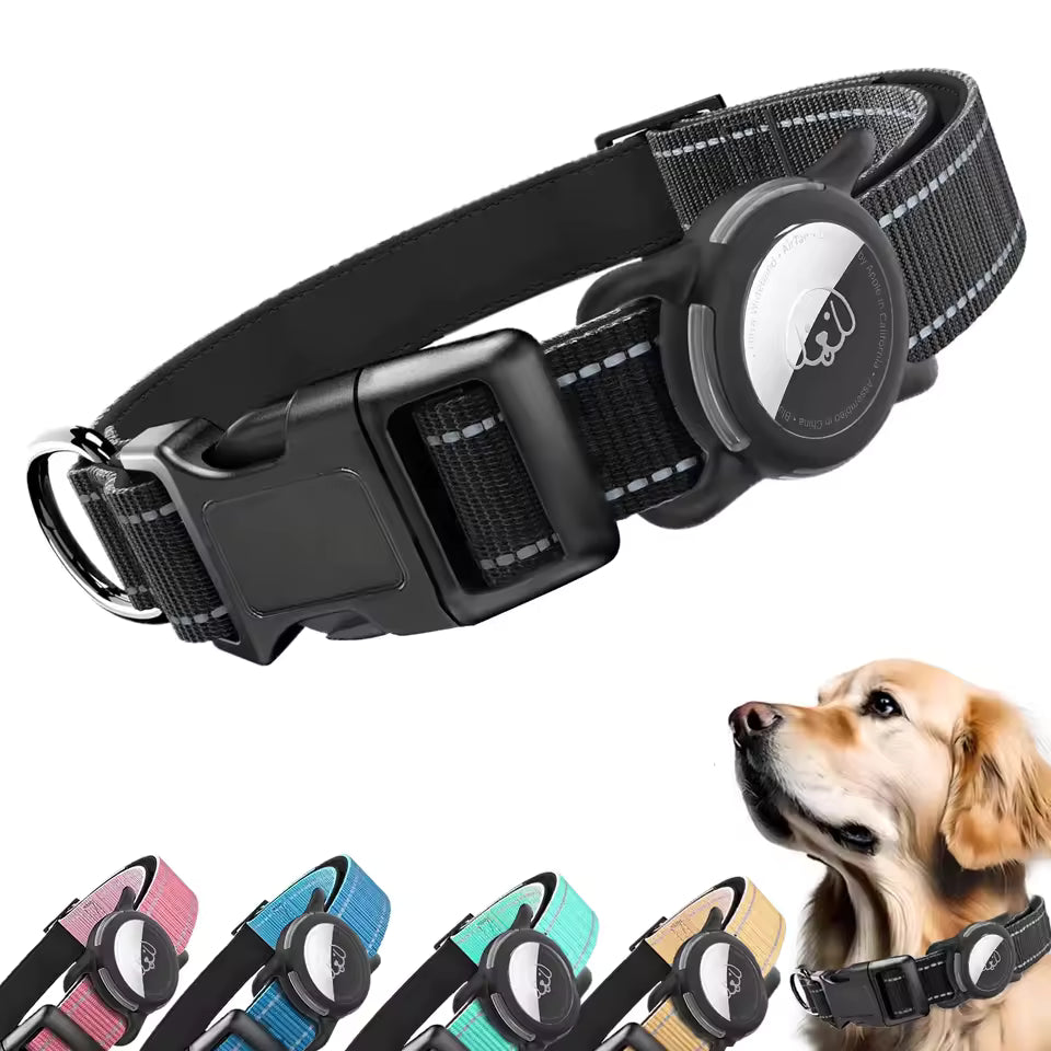 Waterproof AirTag Dog Collar with Reflective Design