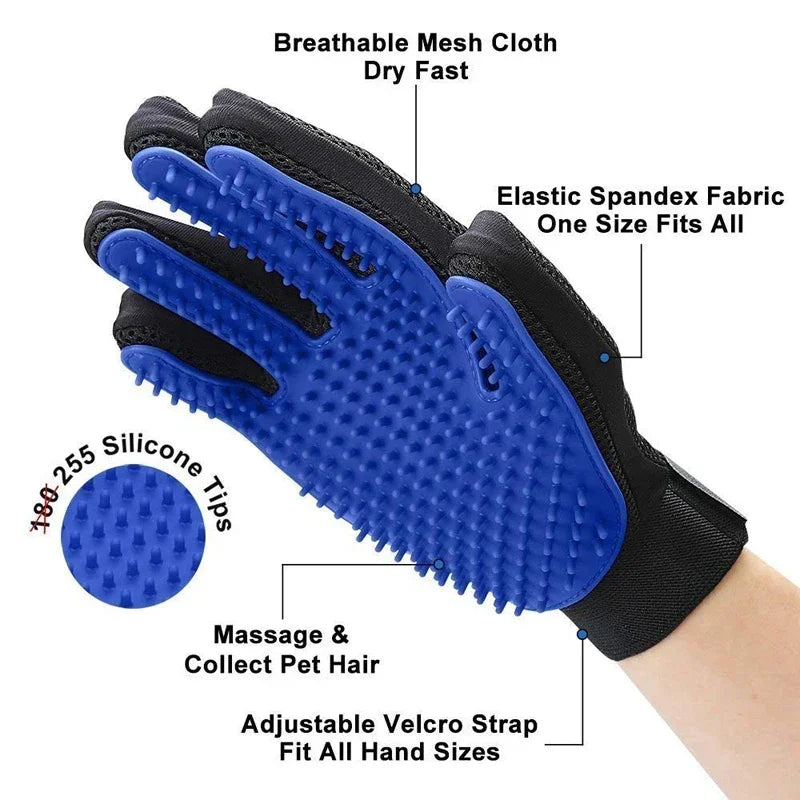 Silicone Pet Grooming Gloves for Dogs & Cats